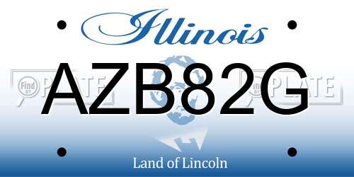 AZB82G Illinois License Plate