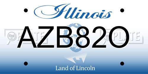 AZB82O Illinois License Plate
