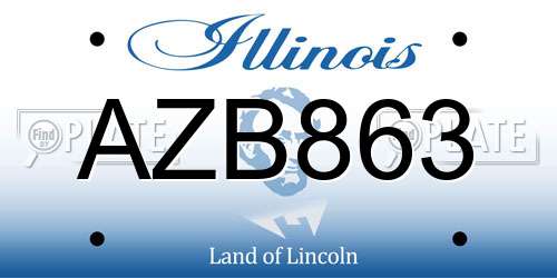 AZB863 Illinois License Plate