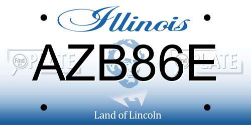 AZB86E Illinois License Plate