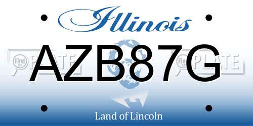 AZB87G Illinois License Plate