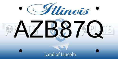 AZB87Q Illinois License Plate