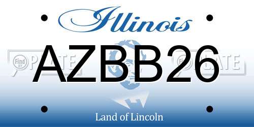AZBB26 Illinois License Plate