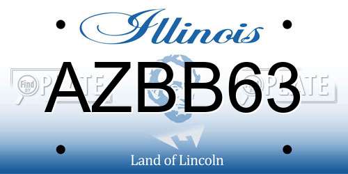 AZBB63 Illinois License Plate