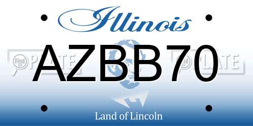 AZBB70 Illinois License Plate