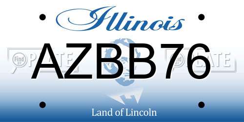 AZBB76 Illinois License Plate