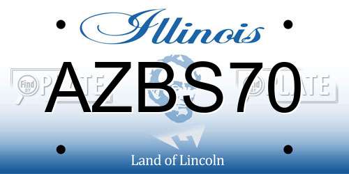 AZBS70 Illinois License Plate
