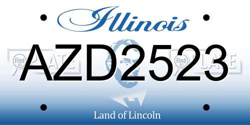 AZD2523 Illinois License Plate