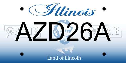 AZD26A Illinois License Plate