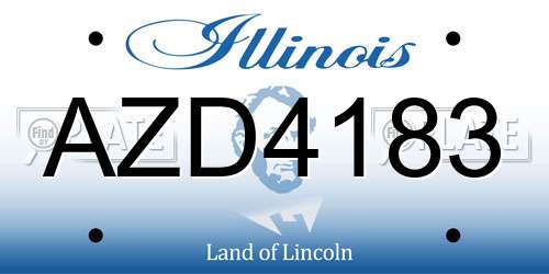 AZD4183 Illinois License Plate
