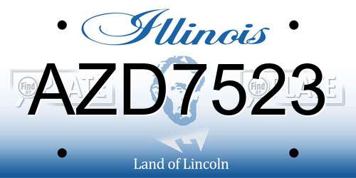 AZD7523 Illinois License Plate