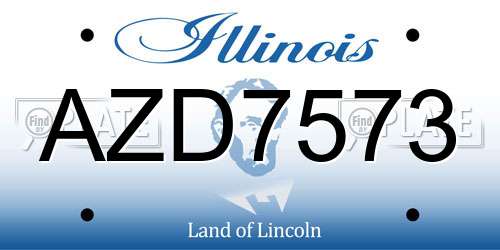 AZD7573 Illinois License Plate