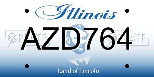 AZD764 Illinois License Plate