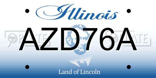 AZD76A Illinois License Plate