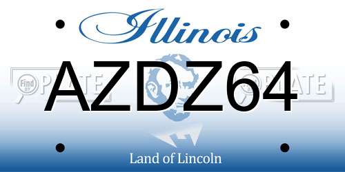 AZDZ64 Illinois License Plate