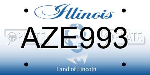 AZE993 Illinois License Plate