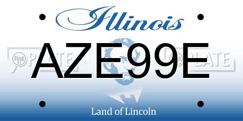 AZE99E Illinois License Plate