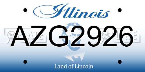 AZG2926 Illinois License Plate