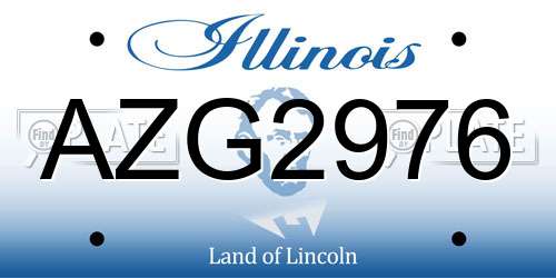 AZG2976 Illinois License Plate