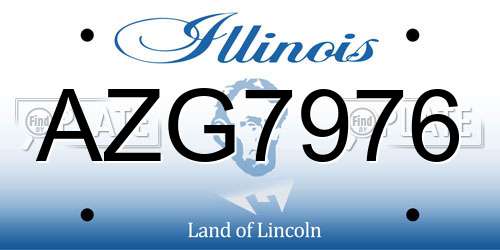 AZG7976 Illinois License Plate