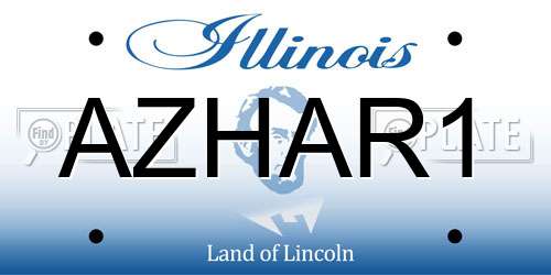 AZHAR1 Illinois License Plate