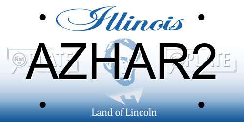 AZHAR2 Illinois License Plate