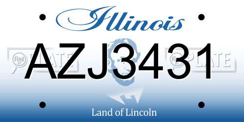 AZJ3431 Illinois License Plate