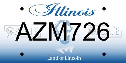 AZM726 Illinois License Plate