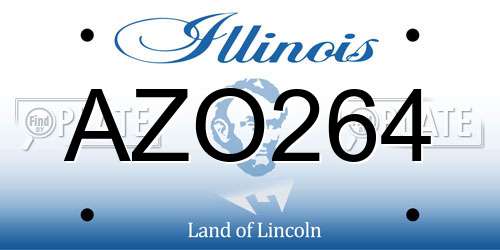 AZO264 Illinois License Plate