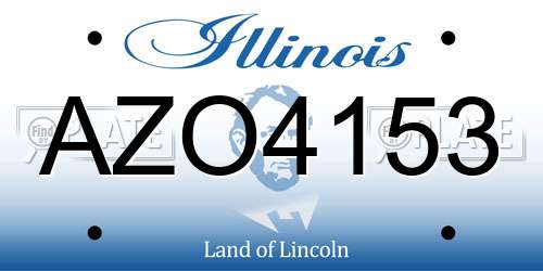 AZO4153 Illinois License Plate