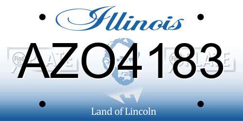 AZO4183 Illinois License Plate