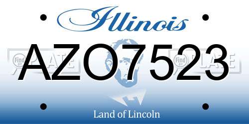 AZO7523 Illinois License Plate