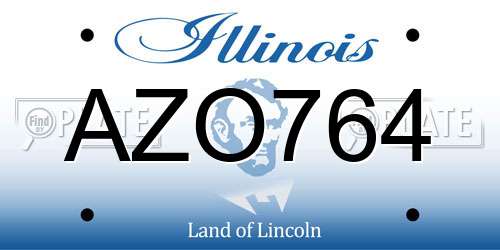 AZO764 Illinois License Plate