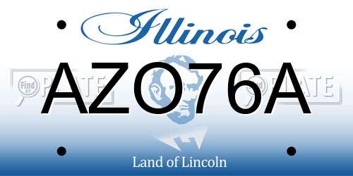 AZO76A Illinois License Plate