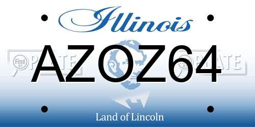 AZOZ64 Illinois License Plate