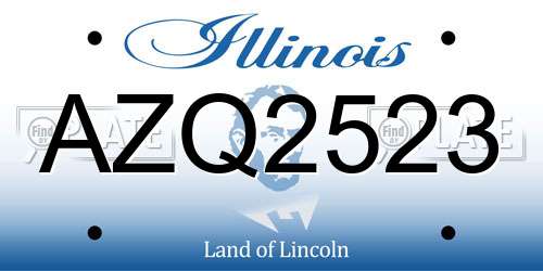 AZQ2523 Illinois License Plate