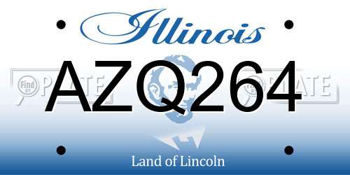AZQ264 Illinois License Plate