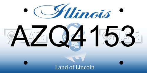 AZQ4153 Illinois License Plate