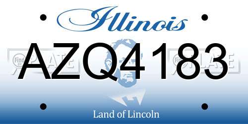 AZQ4183 Illinois License Plate