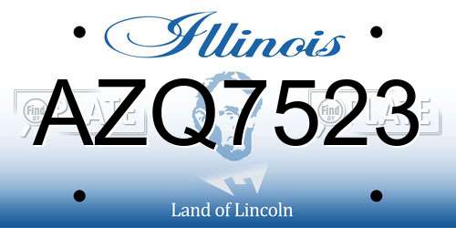 AZQ7523 Illinois License Plate