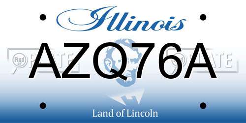 AZQ76A Illinois License Plate
