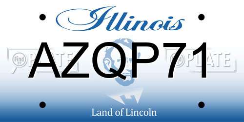 AZQP71 Illinois License Plate