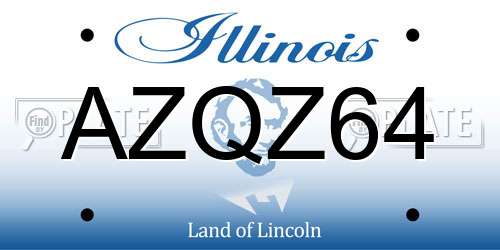 AZQZ64 Illinois License Plate