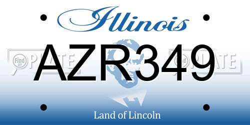 AZR349 Illinois License Plate