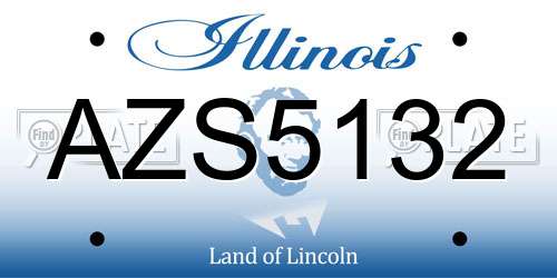 AZS5132 Illinois License Plate