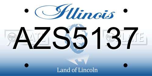 AZS5137 Illinois License Plate