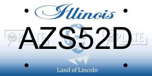 AZS52D Illinois License Plate