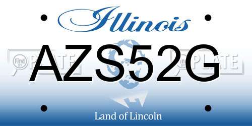 AZS52G Illinois License Plate
