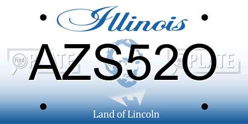 AZS52O Illinois License Plate