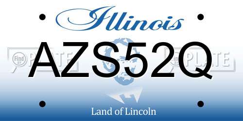 AZS52Q Illinois License Plate
